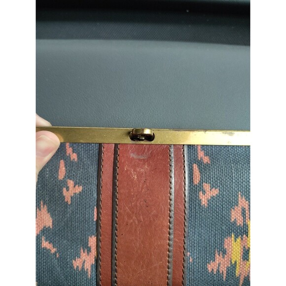 Rare Fossil Leather & Canvas Wallet For Women Southwest Floral - Picture 5 of 7